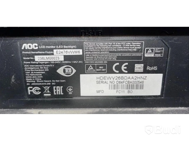 Dataskärm - AOC LCD monitor (LED Backlight) E2476VWM6