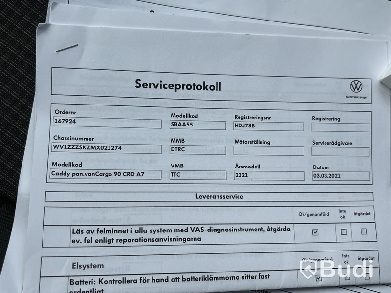 Volkswagen Caddy Cargo 2.0 TDI  | 9514 mil | DSG | 122hk | 2021