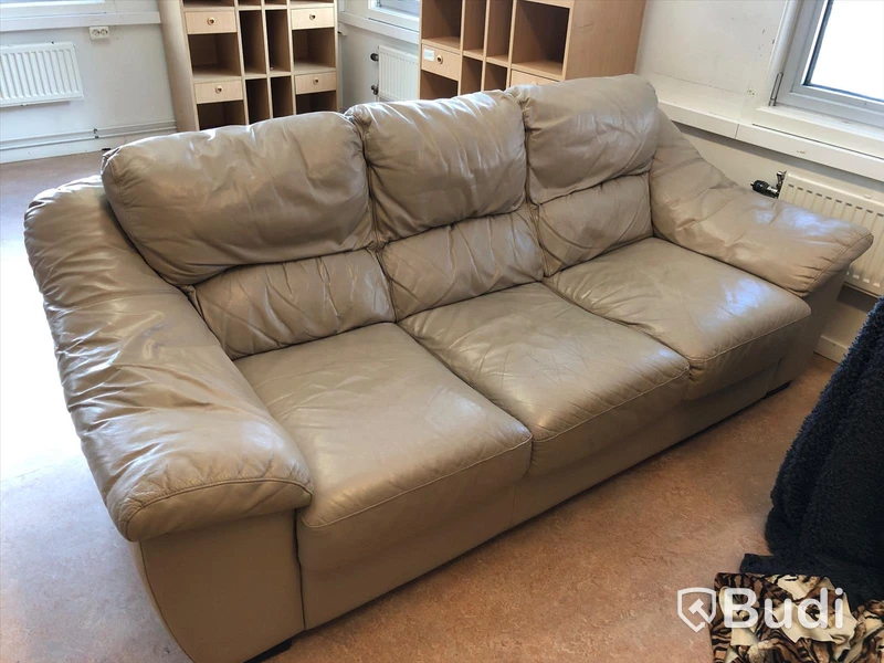 3 sits lädersoffa