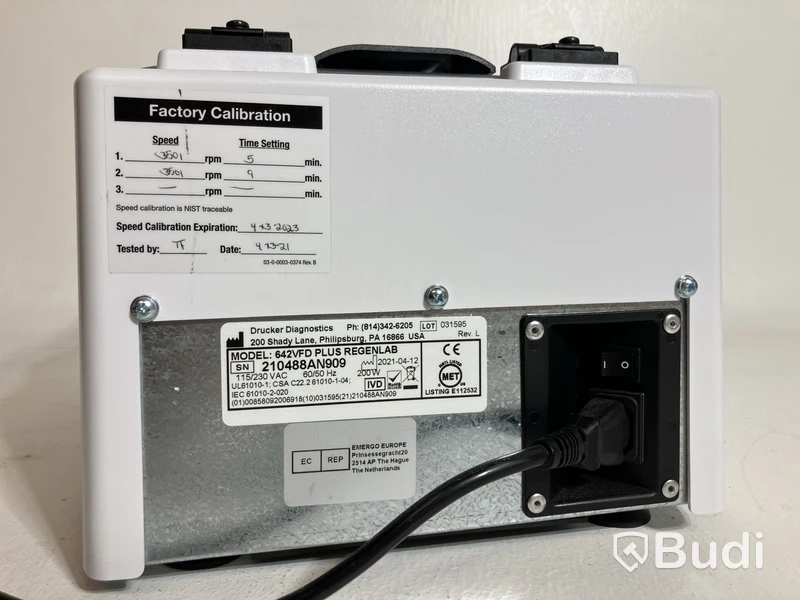 Centrifug Drucker Diagnostics 642VFD Plus RegenLab PRP Centrifuge