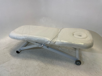 Behandlingssäng, massagebänk i vit läder, LPG