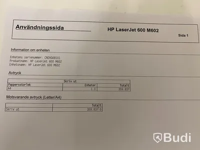 HP LaserJet 600 M602 skrivare - meddelande visas