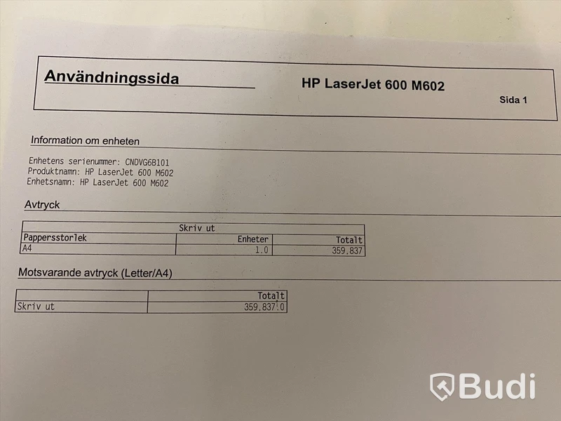 HP LaserJet 600 M602 skrivare - meddelande visas