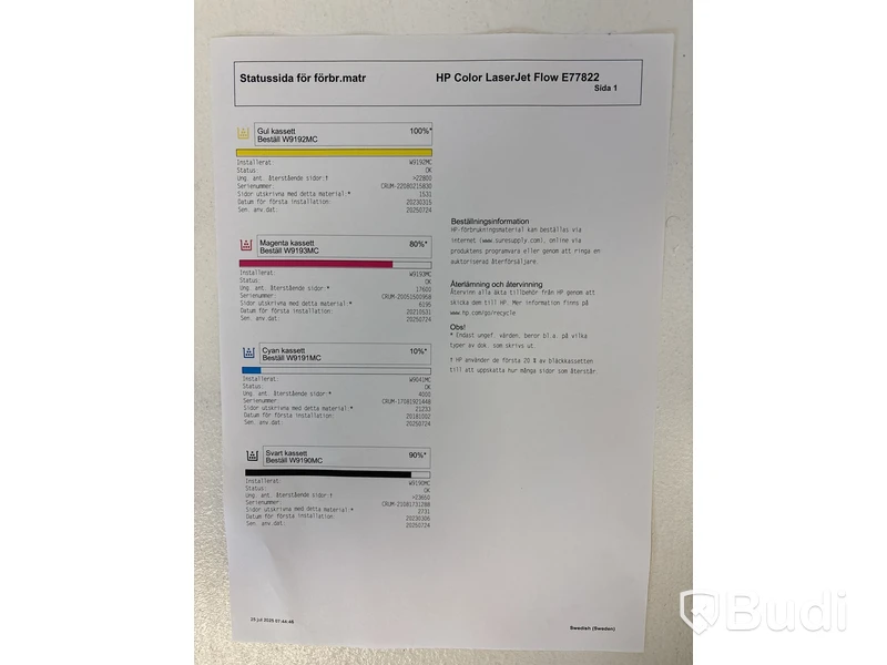 Skrivare/ kopiator/ skanner HP, Color LaserJet Flow E77822