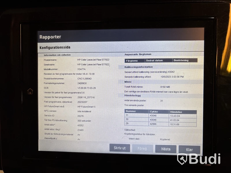 Skrivare/ kopiator/ skanner HP, Color LaserJet Flow E77822