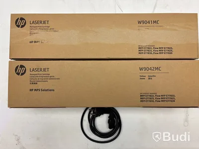 Skrivare/ kopiator/ skanner HP, Color LaserJet Flow E77822 och 2 st. Toner HP, Cyan W9041MC och Amarillo yellow W9042MC
