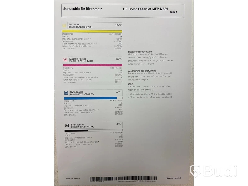 Skrivare HP, Color LaserJet Enterprise MFP M681