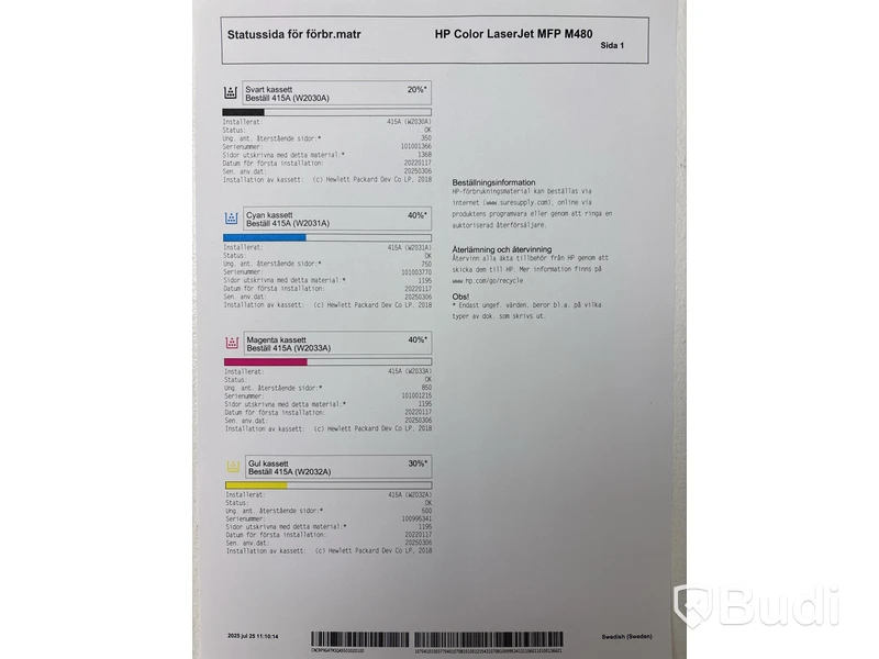 Skrivare HP, Color LaserJet Enterprise MFP M480