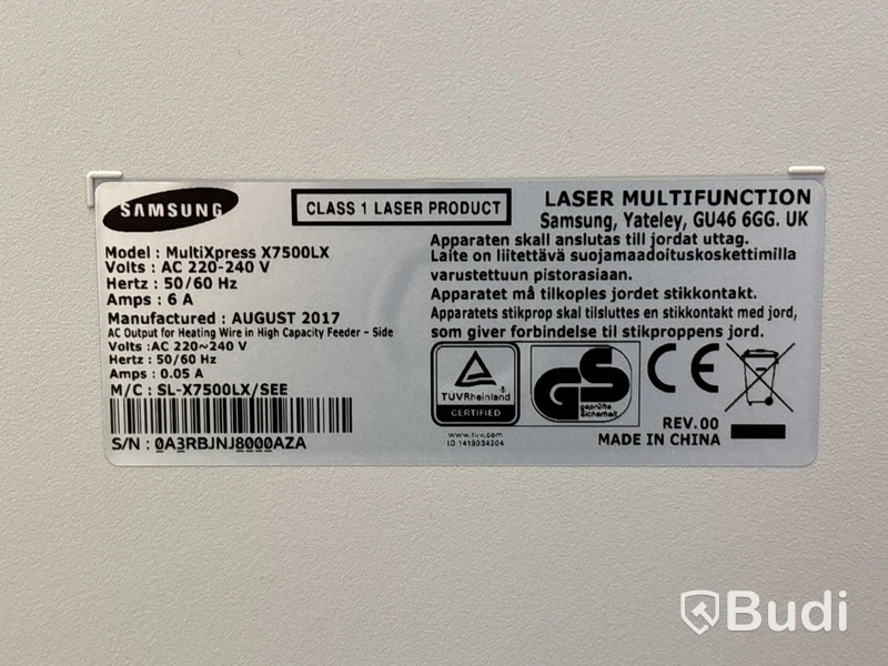 Laserskrivare Samsung, MultiXpress SL-X7500LX, multifunktion,