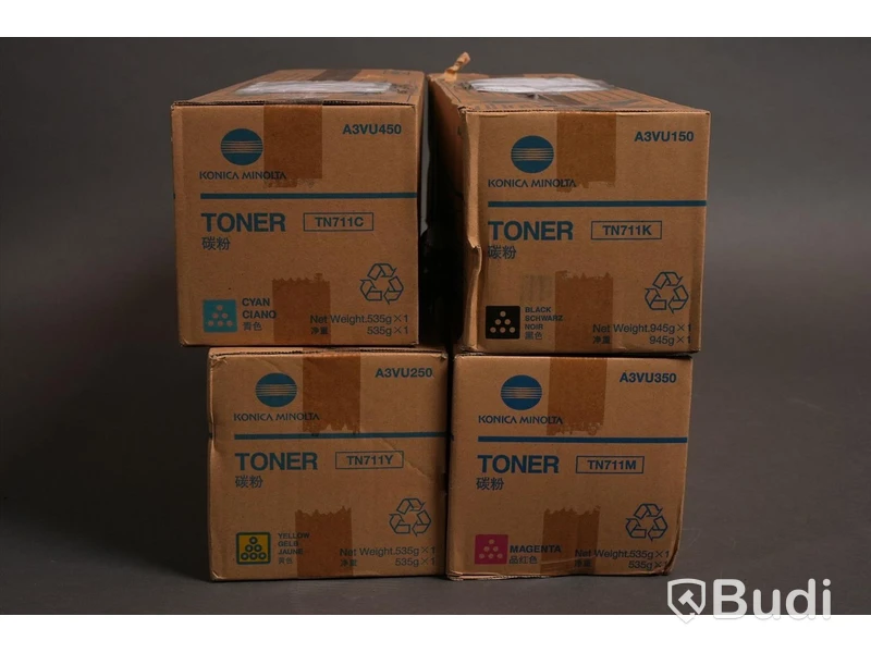 Toner - 4 st. Konica minolta, svart, gul, magneta, cyan. Ny, Obruten förpackning.