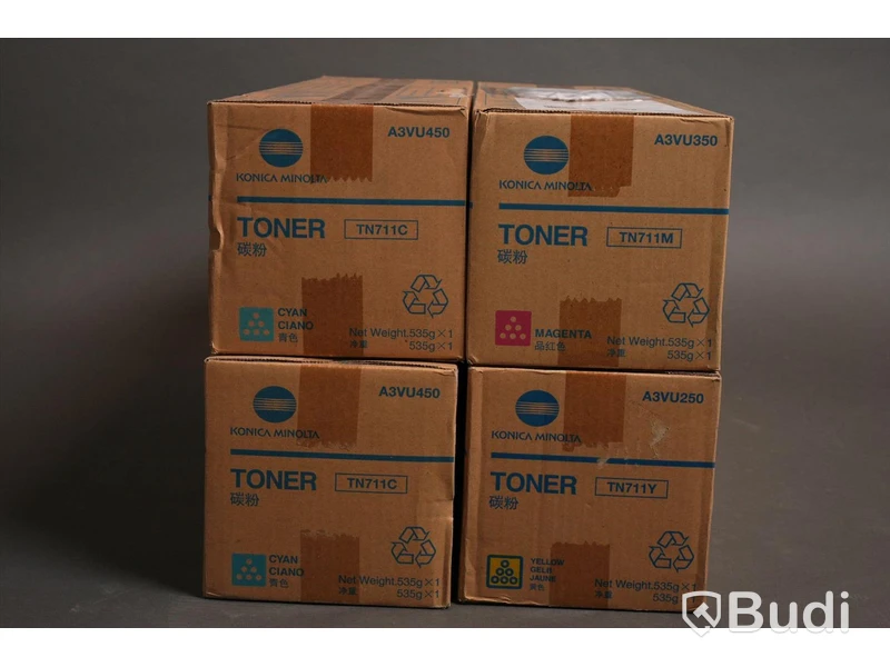Toner - 4 st. Konica minolta, gul, magneta, cyan. Ny, Obruten förpackning.