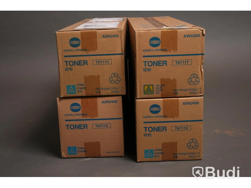 Toner - 4 st. Konica minolta, gul, cyan. Ny, Obruten förpackning.