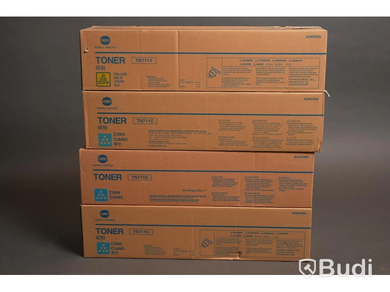 Toner - 4 st. Konica minolta, gul, cyan. Ny, Obruten förpackning.