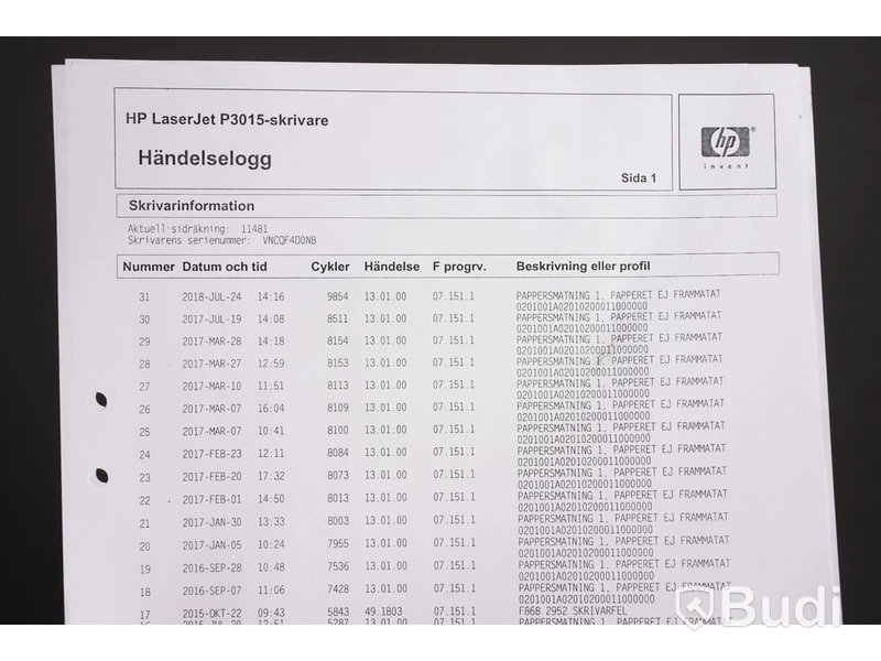 Skrivare - HP, LaserJet P3015. Begagnad. Funktionstestad.