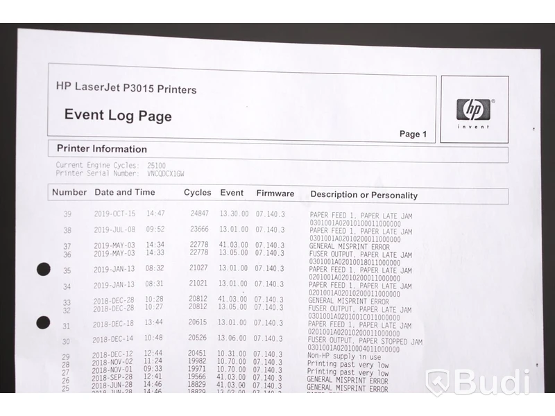 Skrivare - HP, LaserJet P3015. Begagnad. Funktionstestad.