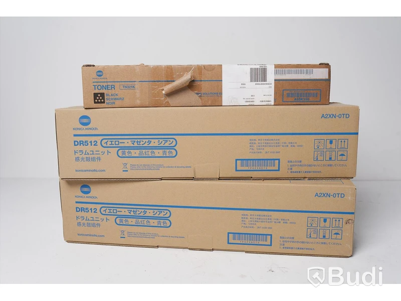 Toner - 3 st. Konica Minolta, 1 st TN321K Black, 2 st. DR512 Yellow, Magenta, Cyan.