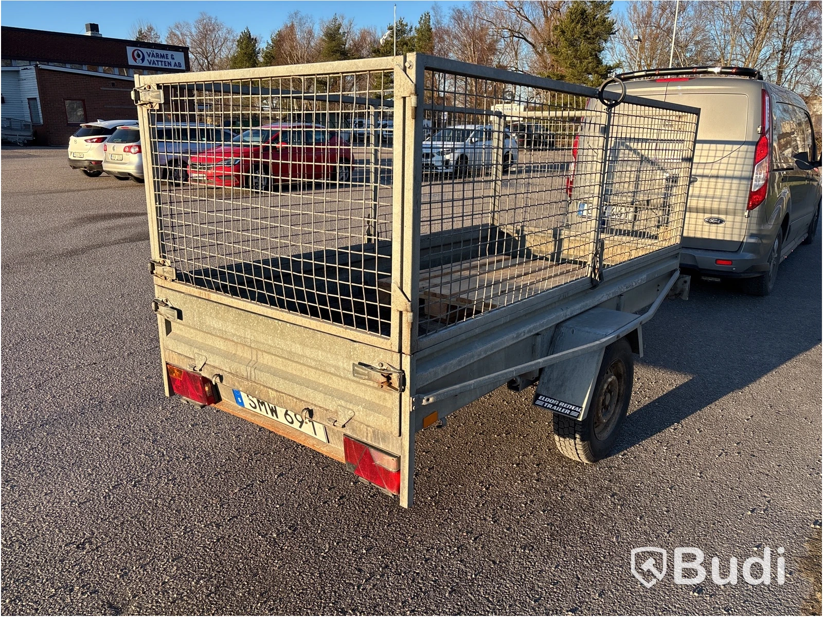 Släpvagn med gallergrindar Trailergruppen 750 kg, -2001