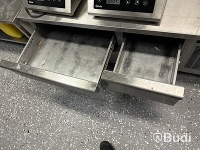 Kylbänk rostfri låg 4 lådor