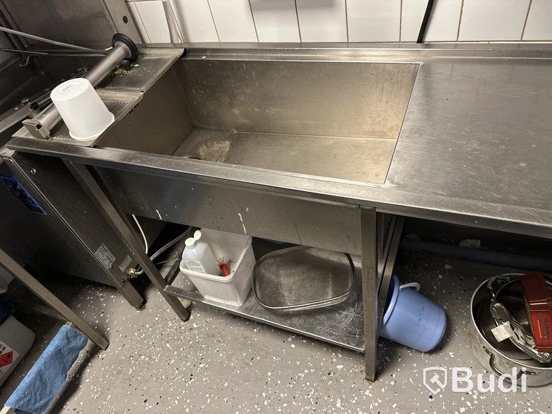 Diskbänk rostfri med ho inlastning diskmaskin