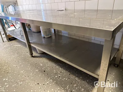 Rostfri bänk låg B 210 D 65 H 60 cm