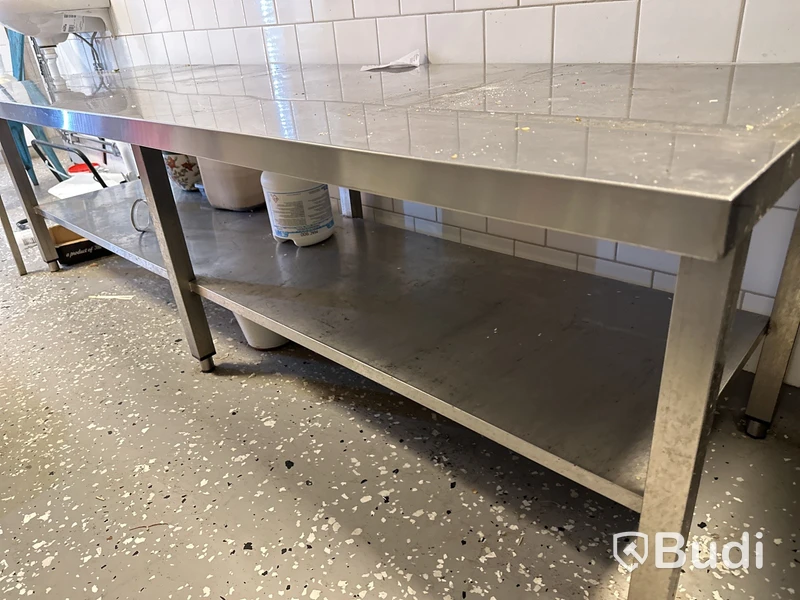 Rostfri bänk låg B 210 D 65 H 60 cm