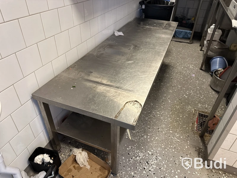 Rostfri bänk låg B 210 D 65 H 60 cm