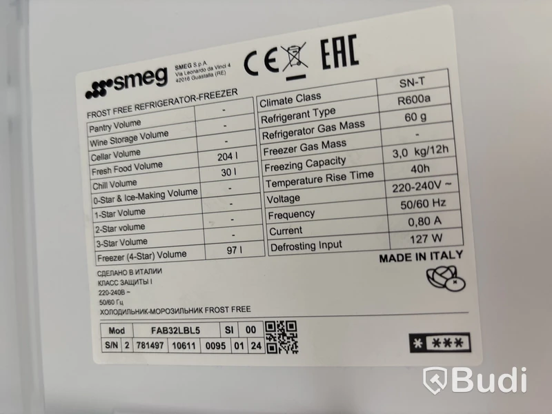Kyl/frys SMEG FAB32LBL5