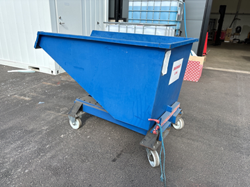 Tippbar container med hjul.