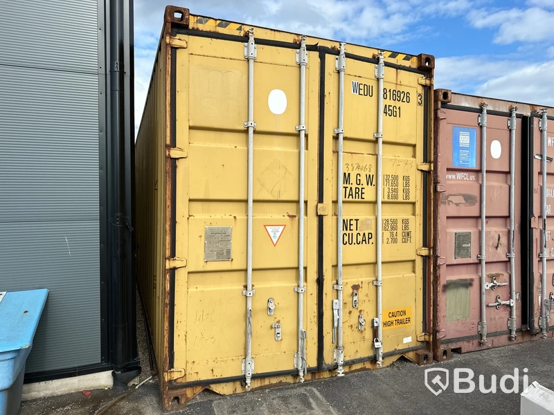 40-fots container med däckställ och hjul