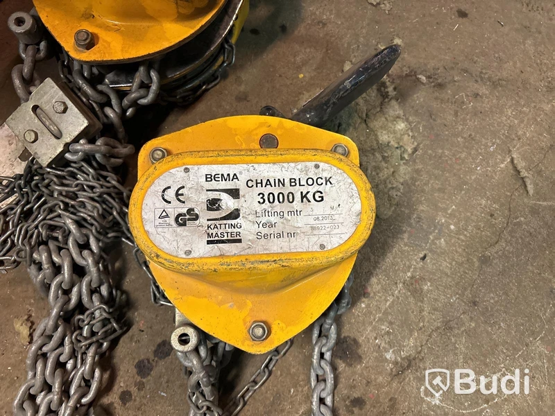 2 st kedjeblock 3000kg