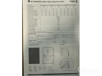 36 st. Solpaneler Sunrise SR-54M430NHLPro 430W.