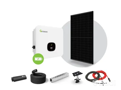 Solcellspaket villa, Growatt Hybrid 10 kW ON-grid, 24st full black panel