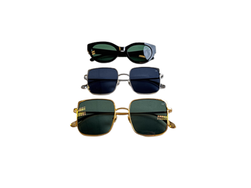 (NY) 3 st. Solglasögon Nathalie Schuterman: Aurora sunglasses black, Gwyneth sunglasses silver, Gwyneth sunglasses gold 