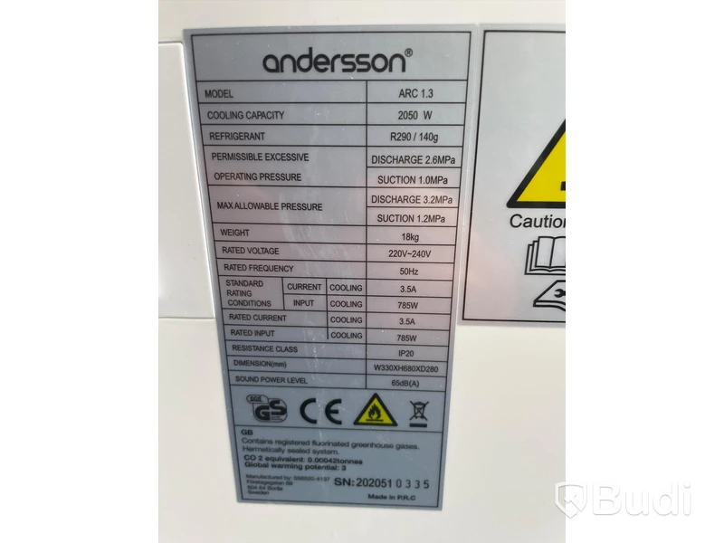 Portabel Luftkonditionering - Andersson ARC 1.3