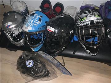 5st begagnade innebandymålvaktsmasker