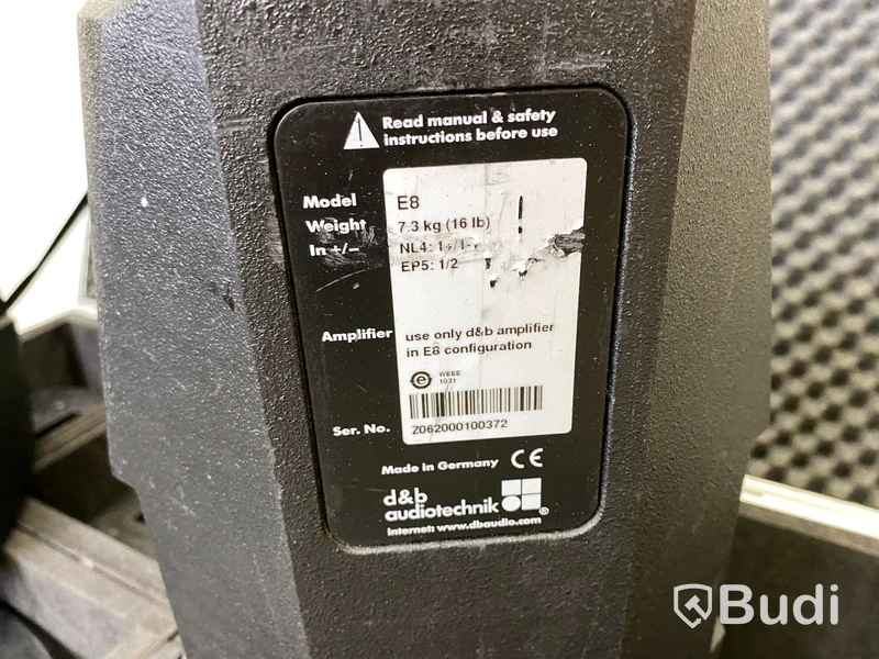 6st D&B Audiotechnik E8 i Holmberg case på hjul Nypris ca 23000 SEK/st