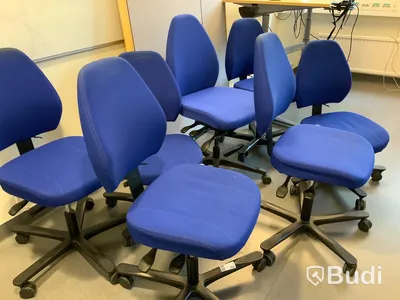Kontorsstol EFG i Blå tygklädsel, 7st - Rum 4051