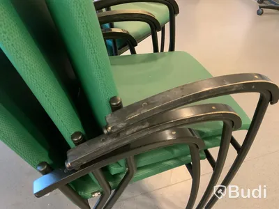 Stolar 6st, med grönt plastklädsel. - Rum 4051