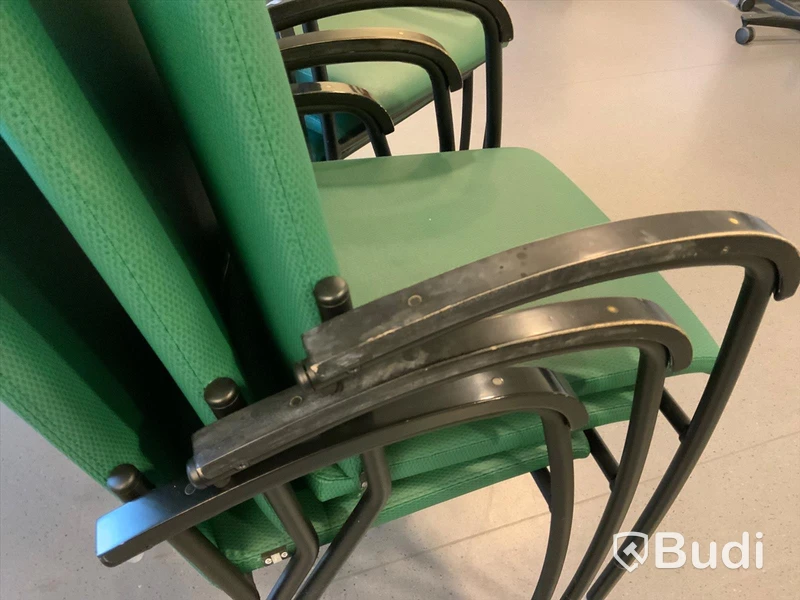 Stolar 6st, med grönt plastklädsel. - Rum 4051