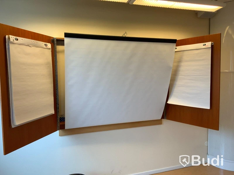 Whiteboardskåp med projektorduk 160x120