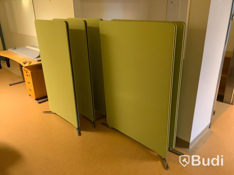 Golvskärm Lintex, 5st. Grön tygklädsel.
