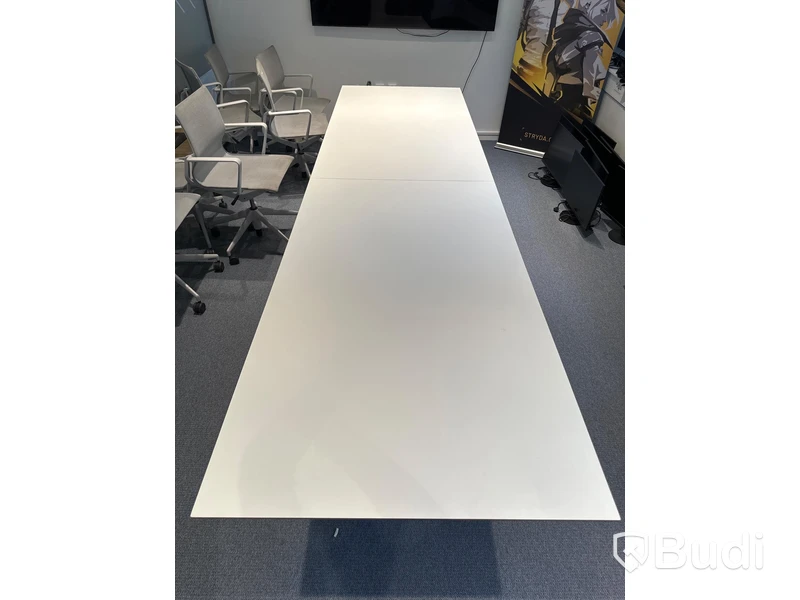 Konferensbord 220x100x72 cm, vit
