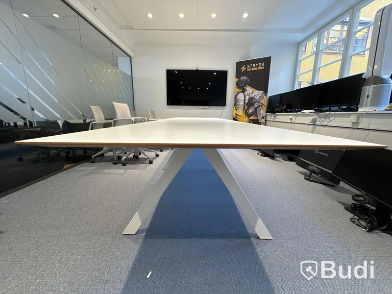 Konferensbord 220x100x72 cm, vit