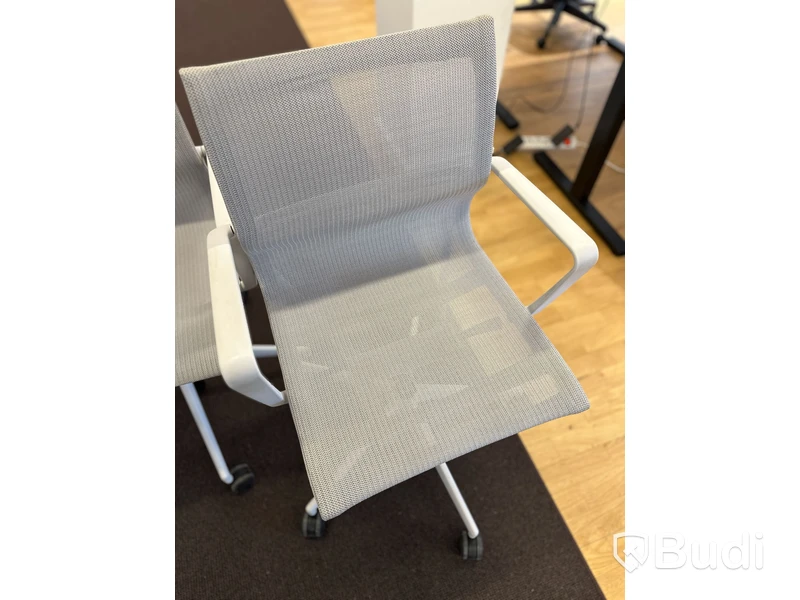 Kontorsstolar, 2 st - Vitra Physix, vit/grå med tygsits