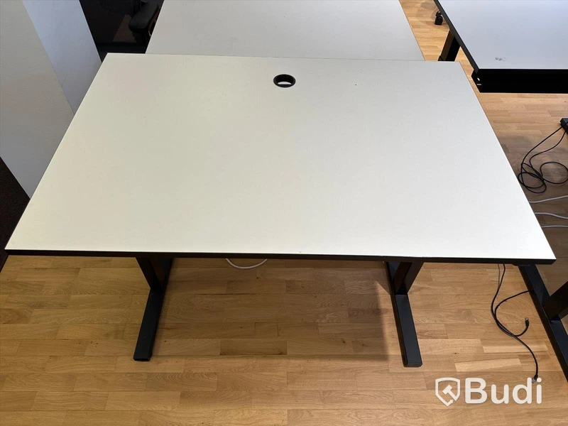 Höj- och sänkbart skrivbord 120x80 cm - vit