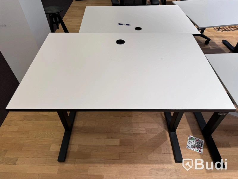 Höj- och sänkbart skrivbord 120x80 cm - vit
