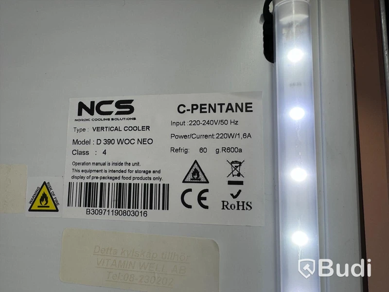 Kylskåp - NCS Vertical Cooler D 390 WOC NEO