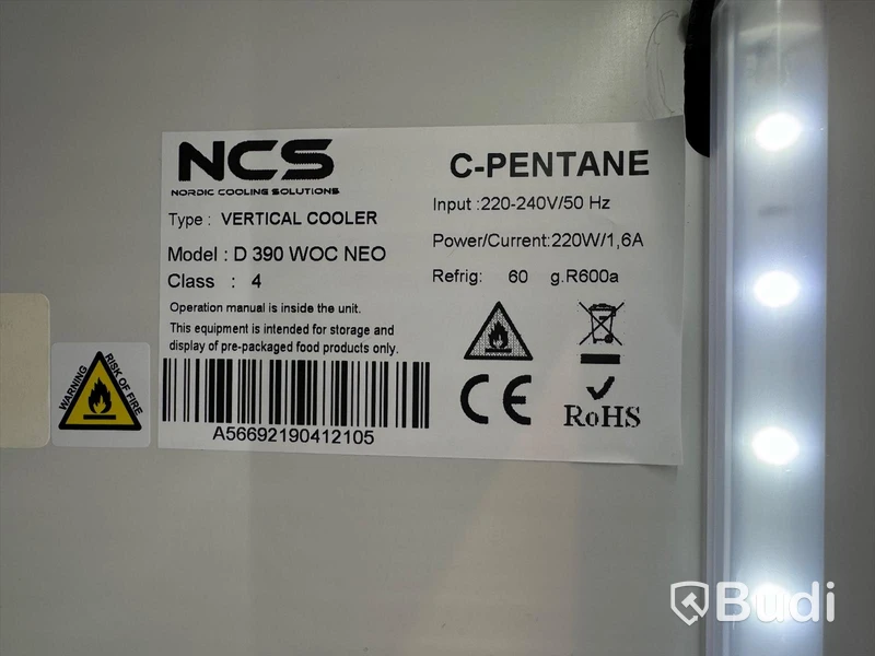 Kylskåp - NCS Vertical Cooler D 390 WOC NEO
