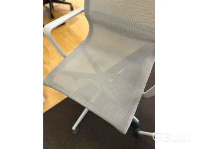 Kontorsstolar, 2 st - Vitra Physix utan hjul, vit/grå med tygsits