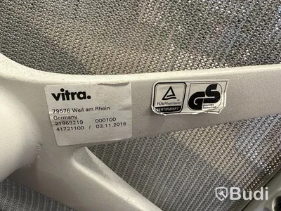 Kontorsstolar, 2 st - Vitra Physix utan hjul, vit/grå med tygsits